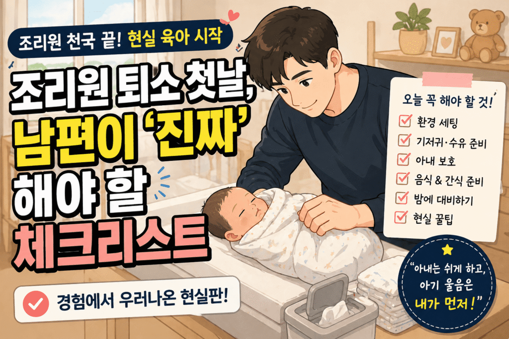 조리원 퇴소 후 남편 체크리스트 (신생아 육아 준비)